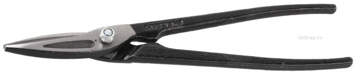 Ножницы ЗУБР МАСТЕР по металлу, цельноков, Cr/V, прямые, 250мм