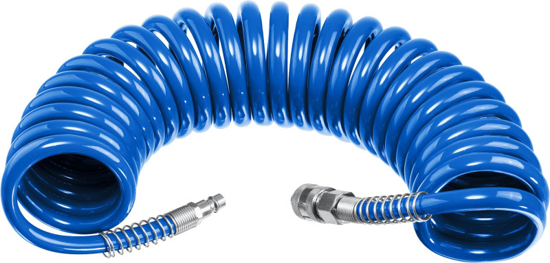 Шланг воздушный 5м спиральный D 8*12мм быстросъемное соединение/ ЗУБР