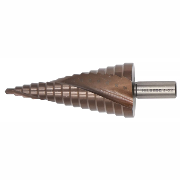 Сверло ступенчатое, d 4-32мм Hilberg / БАРС, по сталям, HSS