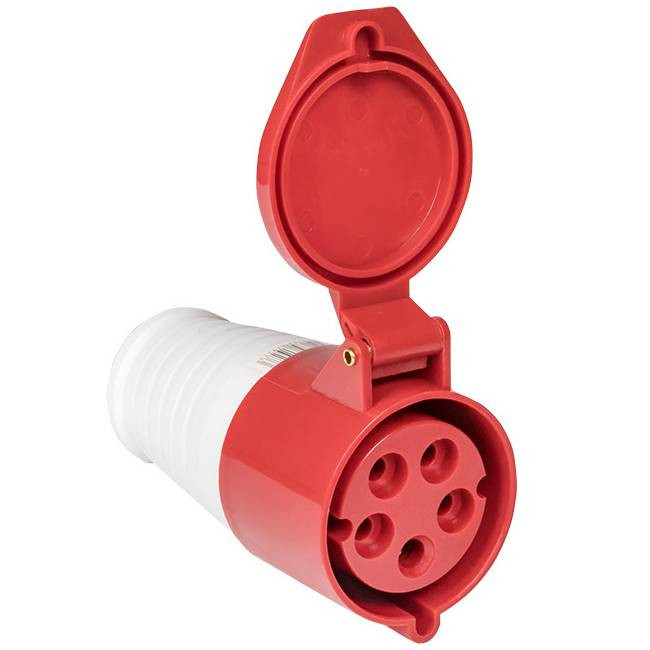 Розетка кабельная 16А 380В 3P+РЕ+N IP44 (215) EKF ps-215-16-380