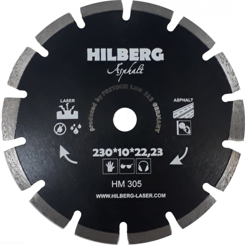 Диск алмазный по асфальту HILBERG, 230мм, сегментный, для УШМ