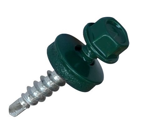 Саморезы 4,8х35 кров., сверло, опал RAL 6026 (ф10)