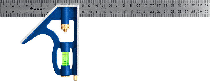 Угольник ЗУБР комбо, гравиров. шкала, 300мм