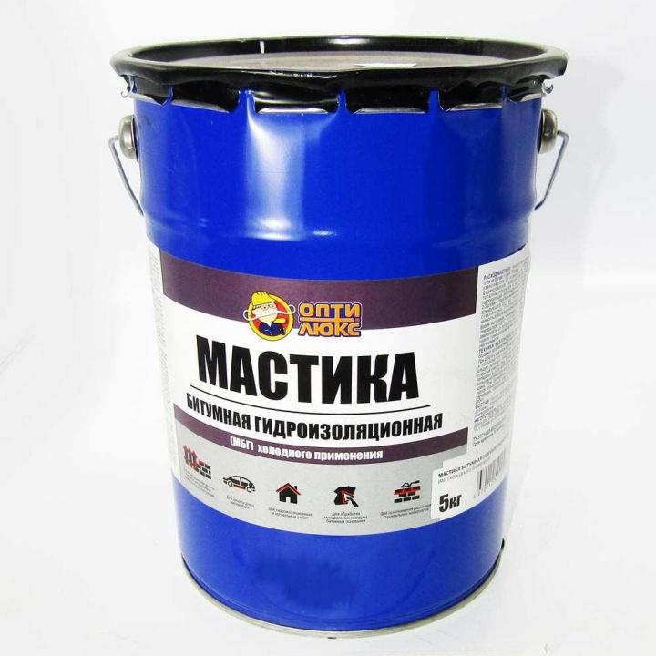 Мастика битумная 5 кг гидроизоляция МБГ ОПТИЛЮКС