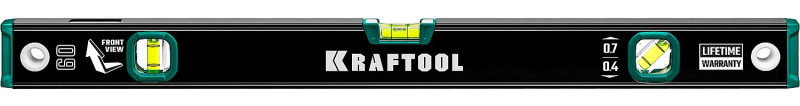 Уровень KRAFTOOL коробчатый 80см, 3 ампулы, 0,4 мм/м