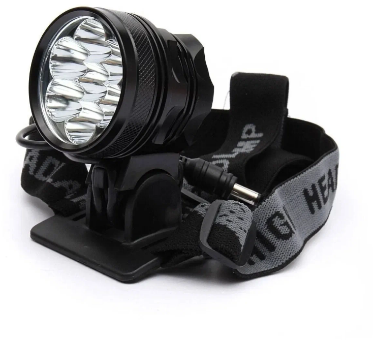 Фонарь налобный светодиод 9 LED с аккум. 220v Трофи С0045557