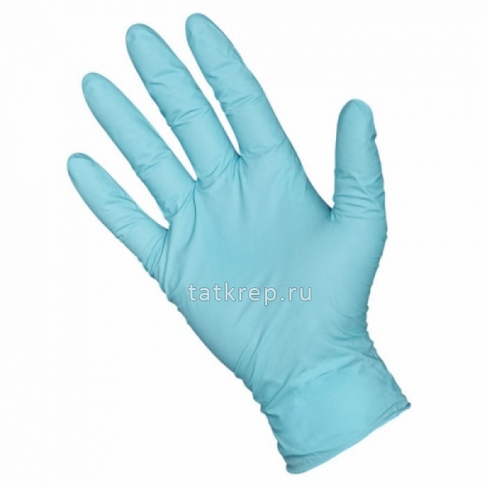 Перчатки однораз нитриловые голубые (L)