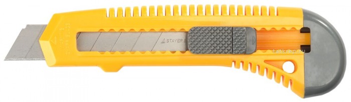 Нож STAYER STANDARD с лезвием 18мм, метал.направл