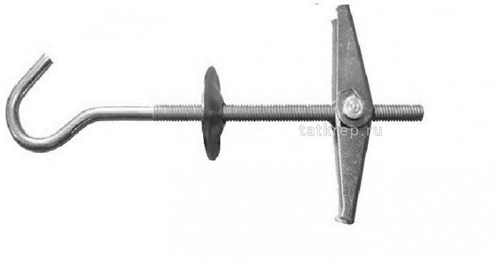 Складной пружинный дюбель с крючком М6х100