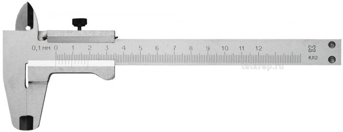 Штангенциркуль металлический тип 1, класс точности 2, 125мм, шаг 0,1мм
